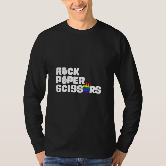 Camiseta Papel de rock de Guay tira el orgullo LGBTQ de les (Anverso)
