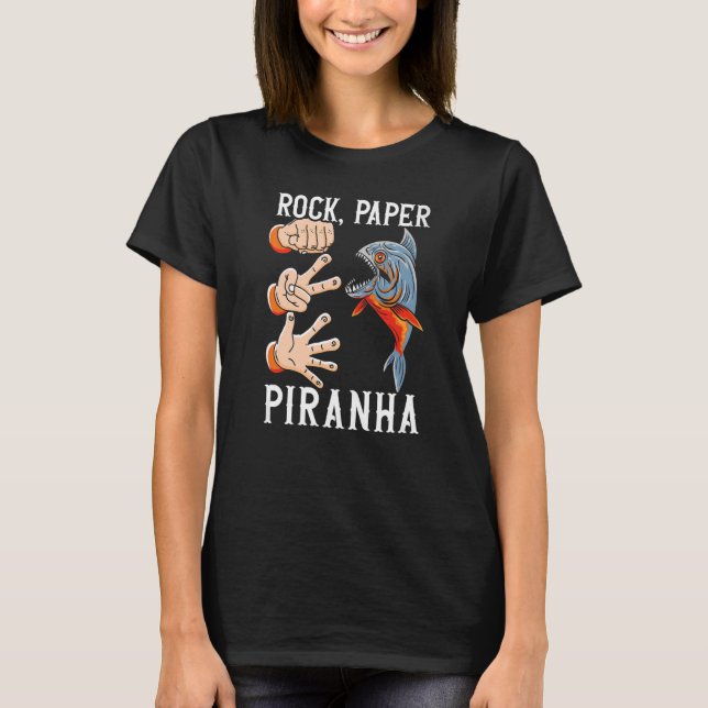 Camiseta Papel de rock Piranha Whisperer Fish Aquarist Fish (Anverso)