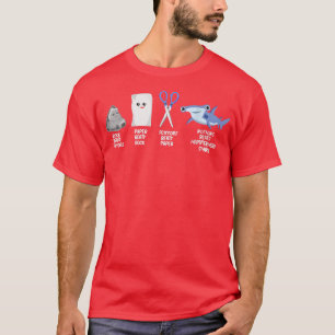 Camiseta Papel de rock tiburón tiburón martillo regalo