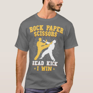 Camiseta Papel de rock tijera cabeza Kick I ganar Taekwondo