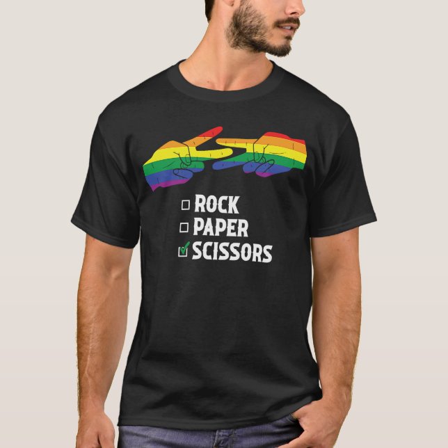 Camiseta Papel de rock tira a El día de San Valentín LGBTQ  (Anverso)