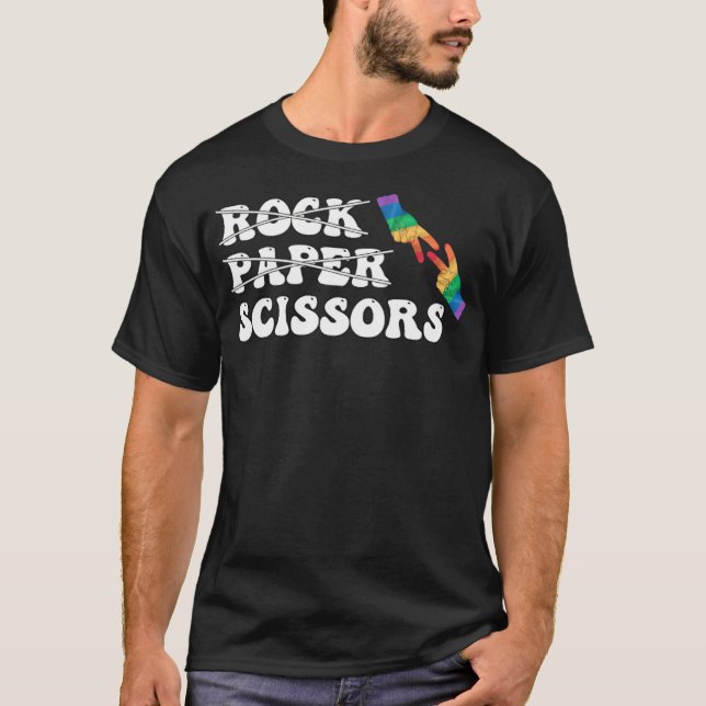 Camiseta Papel de rock tira a LGBT de conciencia para lesbi (Anverso)