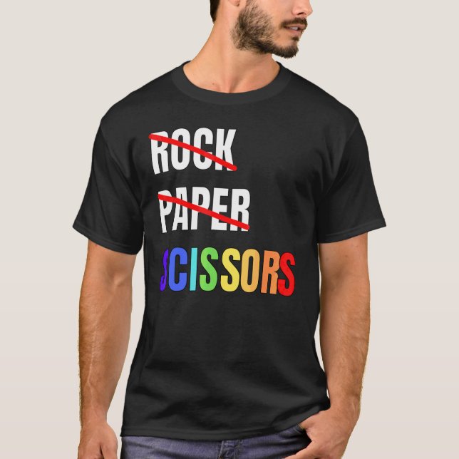 Camiseta Papel de rock tira a pareja lesbiana Lgbtq Orgullo (Anverso)