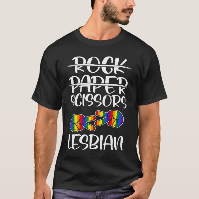 Camiseta Papel de rock tira el orgullo gay LGBTQ lesbiana (Anverso)