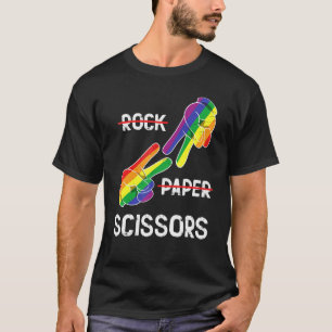 Camiseta Papel de rock tira el orgullo lesbiano Rainbow Lgb