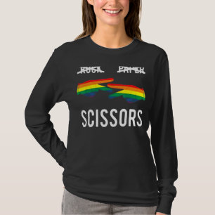 Camiseta Papel de rock tira el orgullo lesbiano Rainbow Lgb
