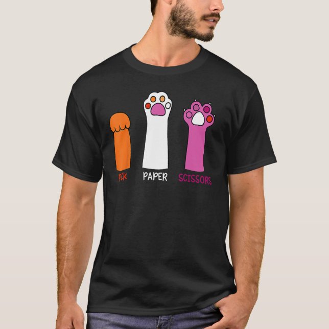 Camiseta Papel de rock tira gatos y traza lesbiana gay LGBT (Anverso)