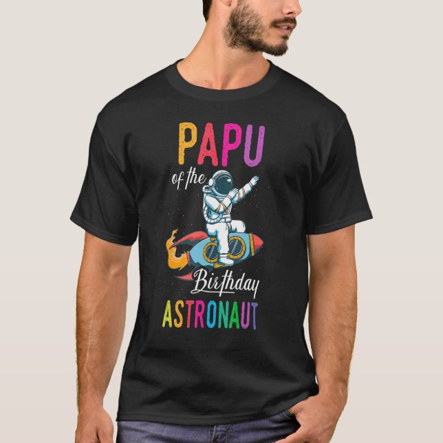Camiseta Papel Del Astronauta De Cumpleaños Espacio Bday Fi (Anverso)