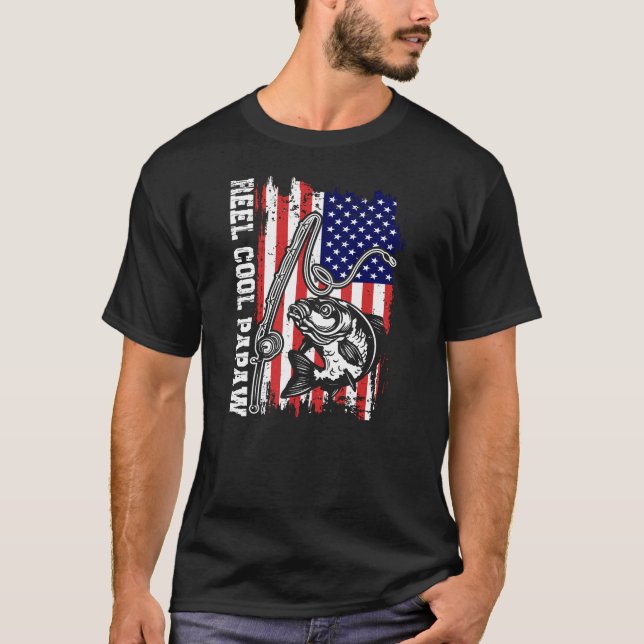 Camiseta Papel fresco del carrete de pesca de la bandera de (Anverso)