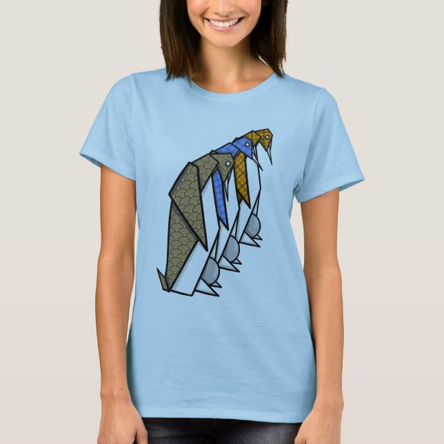Camiseta Papel original Pingüinos plegables (Anverso)
