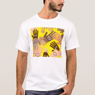 Camiseta Papel pintado feliz de las manos