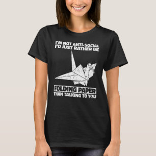 Camiseta Papel plegable de origami para una grúa de papel