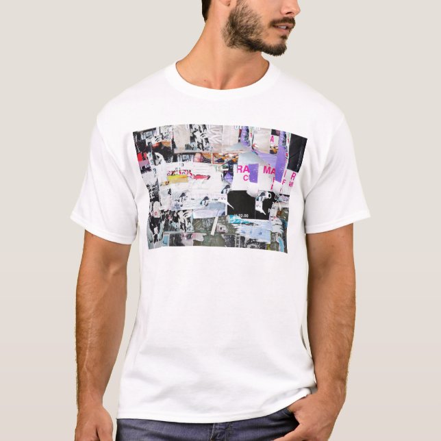 Camiseta Papel rasgado estilo de Banksy de la pared de la (Anverso)