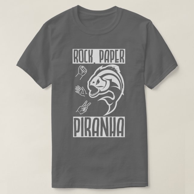 Camiseta Papel rockero piraña 1 (Diseño del anverso)
