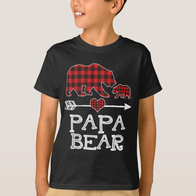Camiseta Papel rojo vestido con un cachorro que coincide co (Anverso)