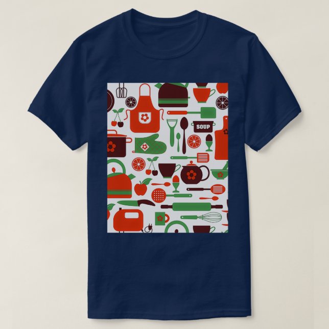 Camiseta papel tapiz con utensilios de cocina Gráfico (Diseño del anverso)