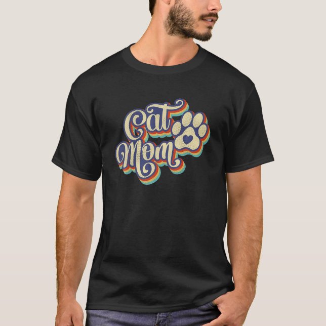 Camiseta Papeles De Mamá Gato Imprimir Para Amantes De Gato (Anverso)