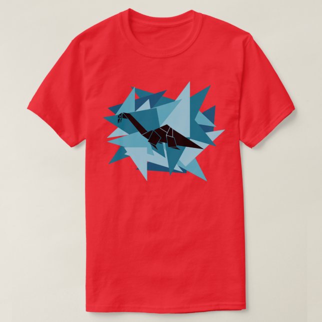 Camiseta Paper Shards Origami Plesiosaurus1  (Diseño del anverso)