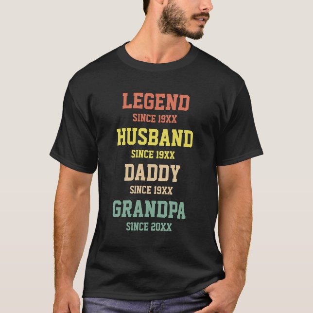 Camiseta Papi abuelo de la leyenda retro personalizada (Anverso)