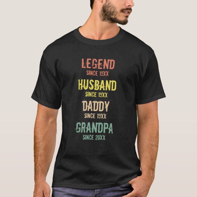 Camiseta Papi abuelo de la leyenda retro personalizada (Anverso)
