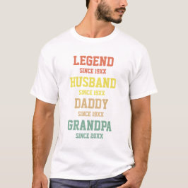 Camiseta Papi abuelo de la leyenda retro personalizada