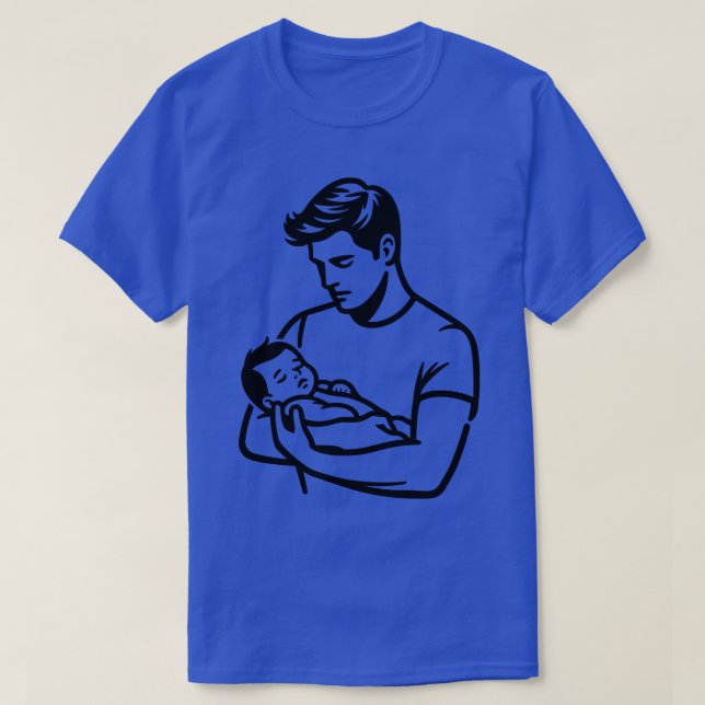 Camiseta Papi aguantando al bebé durmiendo (Diseño del anverso)