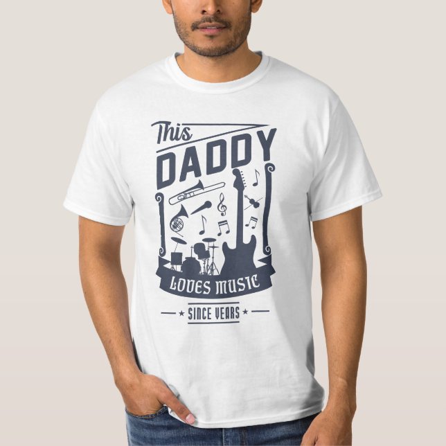 Camiseta Papi ama la música por el regalo del día del padre (Anverso)