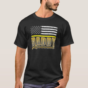 Camiseta Papi Amarillo delgado línea 911 policía despachado