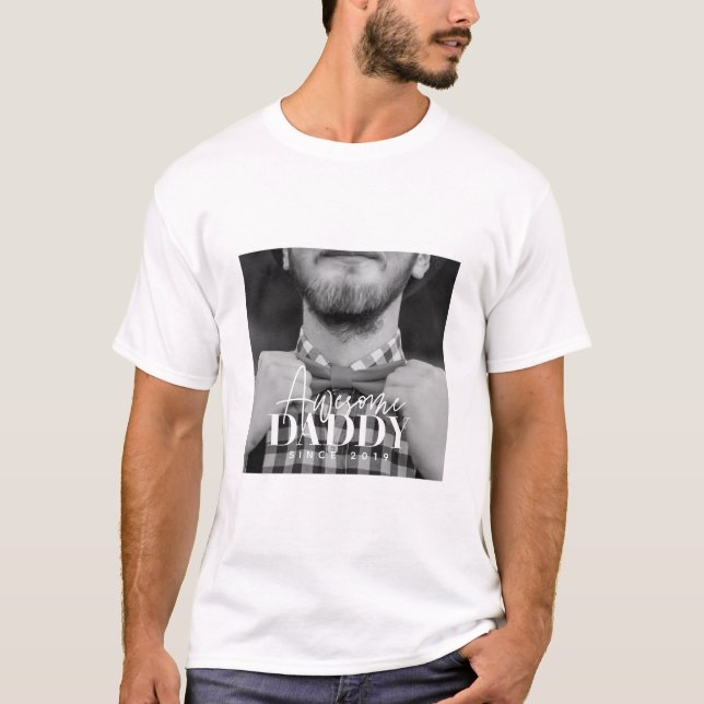 Camiseta Papi asombroso desde 20XX Sencilla Foto Elegante (Anverso)