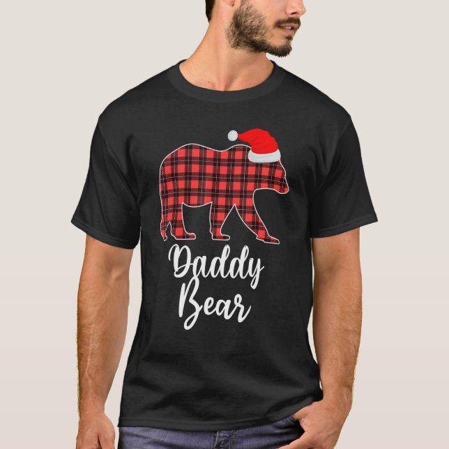 Camiseta Papi Bear Búfalo Rojo Navidades Pajama Fami (Anverso)