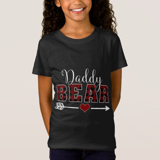 Camiseta Papi Bear Búfalo Tirado Navidades de papá corazón  (Anverso)