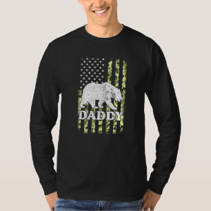 Camiseta Papi Bear Camping Camuflaje Senderismo Eeuu Americ