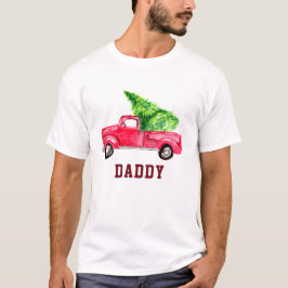 Camiseta Papi Camión rojo Navidad Árbol acuático