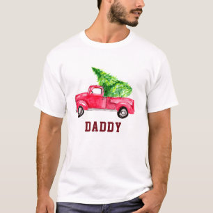 Camiseta Papi Camión rojo Navidad Árbol acuático