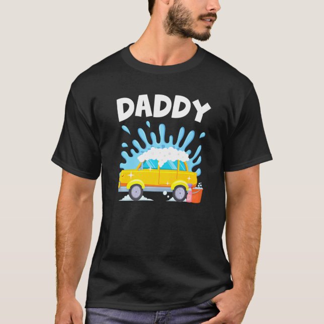 Camiseta Papi Car Wash Niños Temáticos Cumpleaños Fiesta Ma (Anverso)