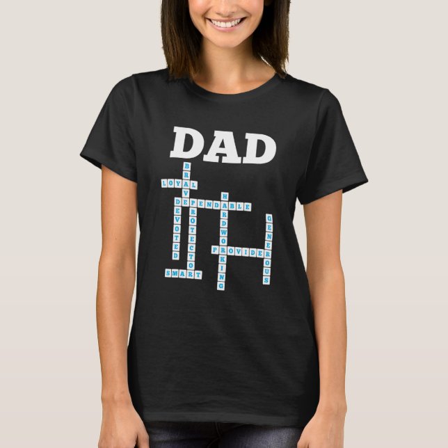 Camiseta Papi Crossword Puzzle Love Word Games (Anverso)