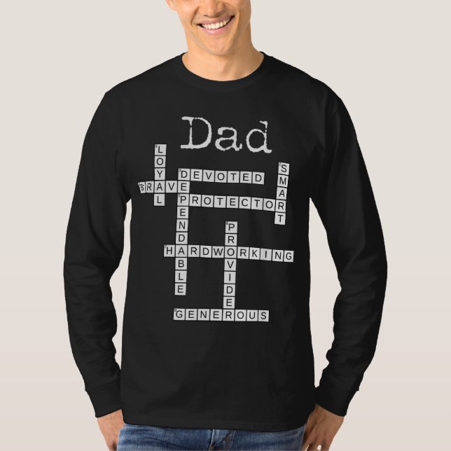 Camiseta Papi Crossword Puzzle the Father's Day Love Word G (Anverso)