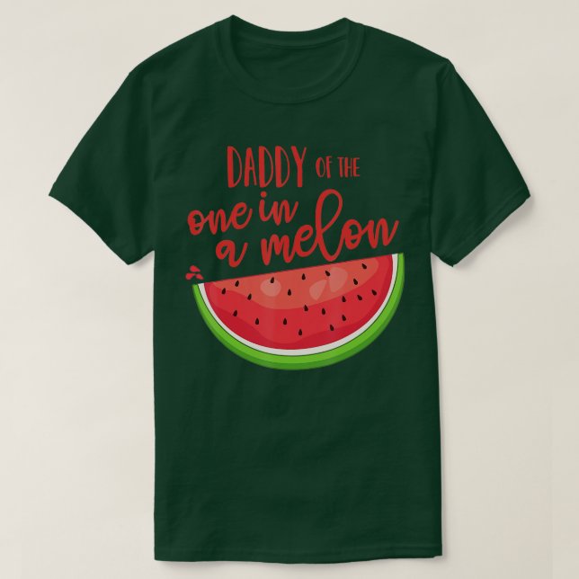 Camiseta Papi cumpleaños uno en un chico melón de melón (Diseño del anverso)