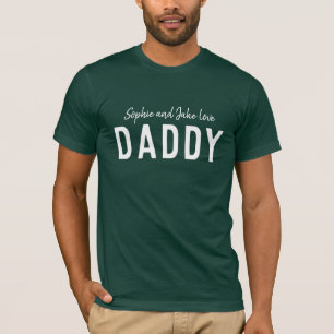 Camiseta Papi de amor   Niños del Día del Padre nombran a l