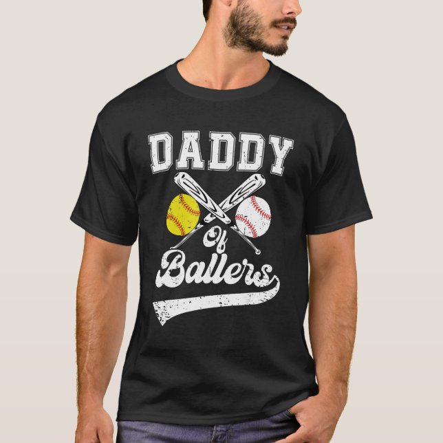Camiseta Papi de Baloncestistas Jugador de Béisbol padre (Anverso)