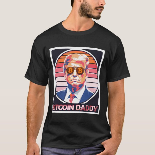 Camiseta Papi de Bitcoin lindo Trump Cripto Rey (Anverso)