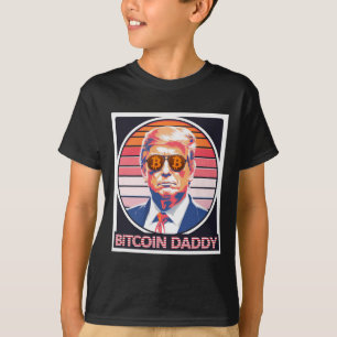 Camiseta Papi de Bitcoin lindo Trump Cripto Rey
