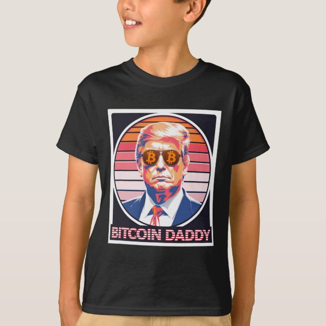 Camiseta Papi de Bitcoin lindo Trump Cripto Rey (Anverso)
