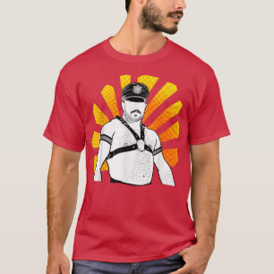 Camiseta Papi de cuero, cuero de oso, rosa, bigote