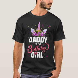 Camiseta Papi De Cumpleaños De Unicornio De La Chica De Cum