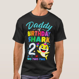 Camiseta Papi De Cumpleaños Tiburón Segundo Fiesta De Ue Co
