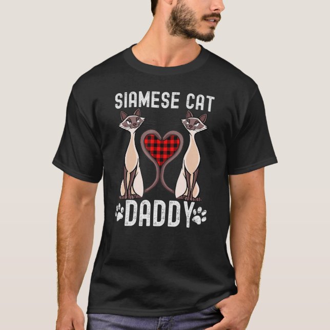 Camiseta Papi de gato siamés crito en el corazón (Anverso)