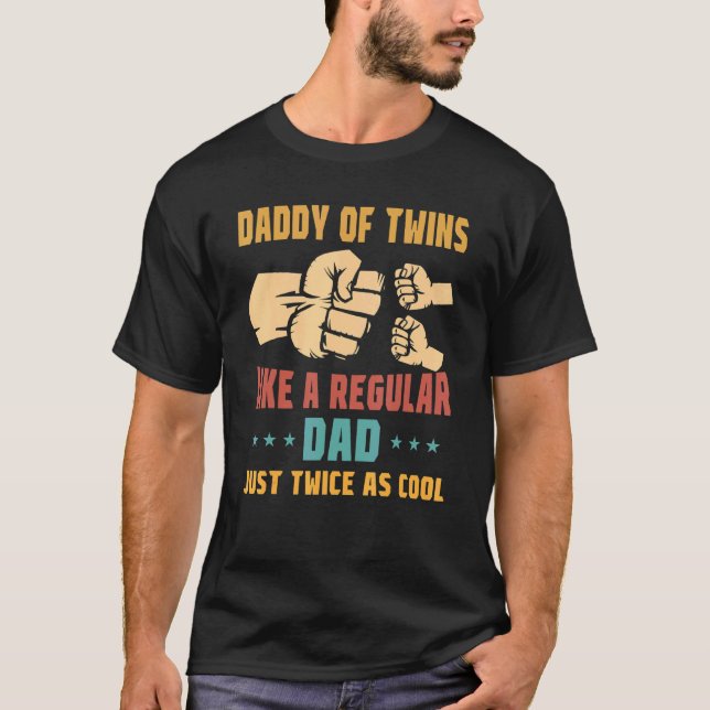 Camiseta Papi De Gemelos Dos Veces Como Padre De Gemelos De (Anverso)