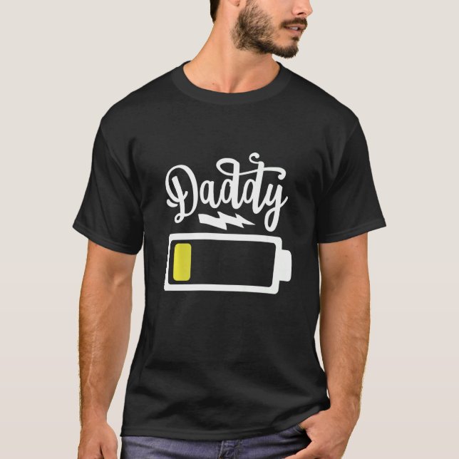 Camiseta Papi de hombres con batería baja y padre de padre  (Anverso)