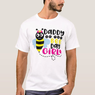 Camiseta Papi De La Abeja Chica De Cumpleaños